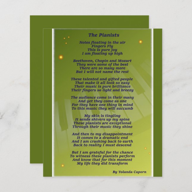 Das Pianisten-Blatt (Vorne/Hinten)