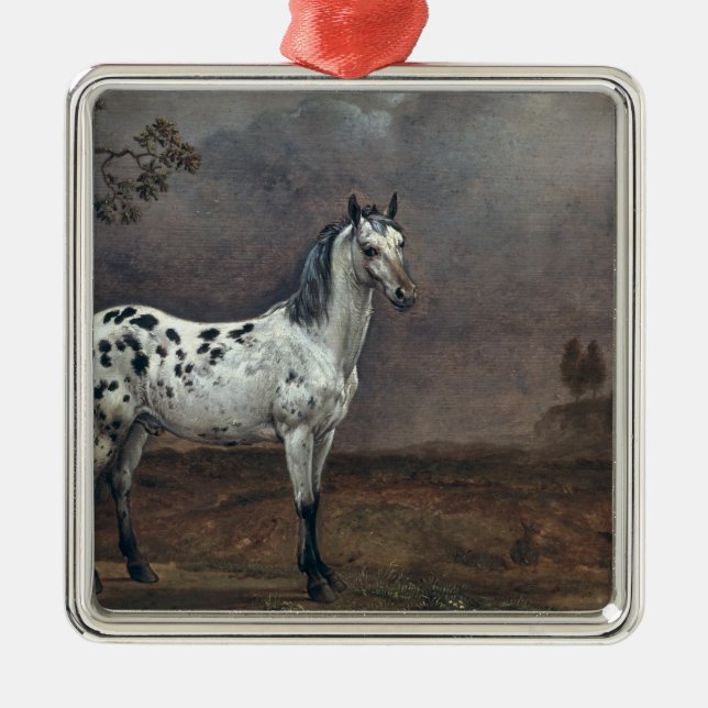 Das piebald-Pferd, 1653 Silbernes Ornament (Vorne)