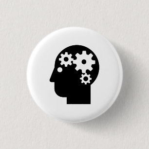 "Das Piktogramm-Knopf der psychischen Gesundheiten Button