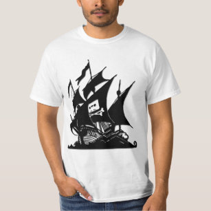 Das Piraten-Bucht-Logo-Schiff T-Shirt