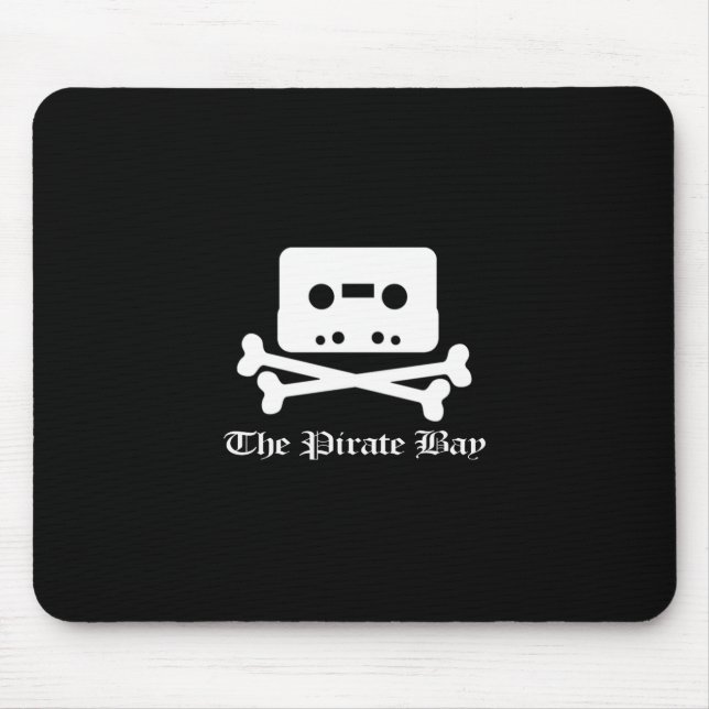 Das Piraten-Bucht weiße Crossbone Logo Mousepad (Vorne)