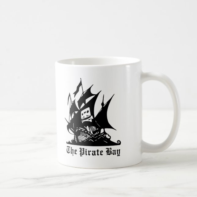 das Piratenbucht-Piratenschiffslogo Kaffeetasse (Rechts)