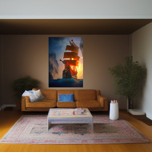 Das Piratenschiff auf See   AI Art Poster