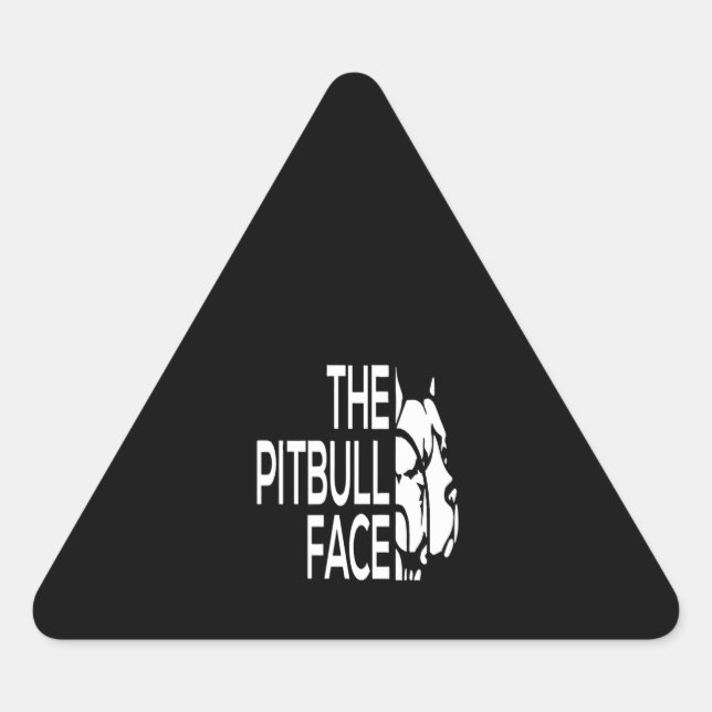 Das Pitbull-Gesicht Dreieckiger Aufkleber (Vorderseite)
