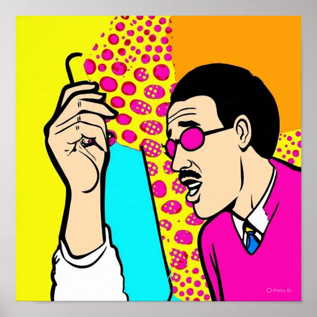 Das Pizza Portrait Poster (Vorne)