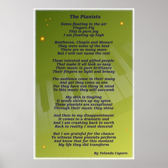 Das Plakat der Pianisten (Vorne)