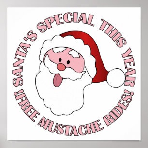 Das Plakat des Weihnachtsmanns für Mustache-Rides