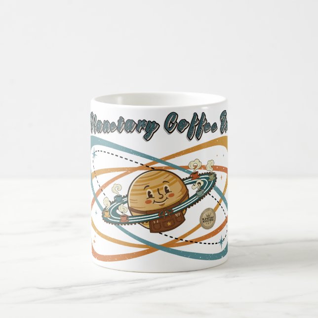 Das Planetarische Kaffeepausen-Retro-Spacedesign Kaffeetasse (Mittel)