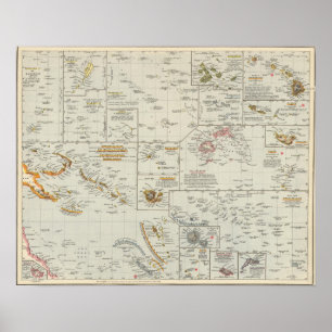 Das Polynesien, Inseln des Pazifiks Poster