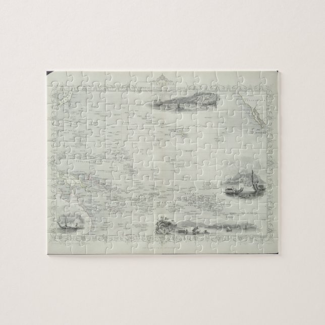 Das Polynesien oder Inseln im Pazifischen Ozean, Puzzle (Horizontal)