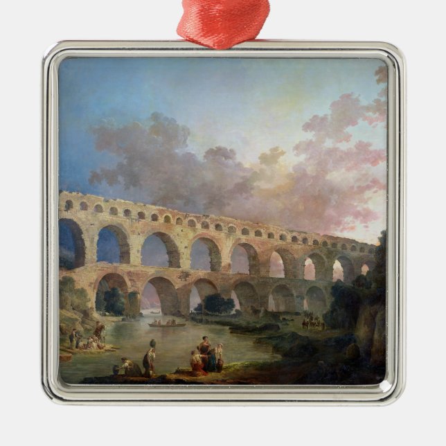 Das Pont DU Gard, Nimes, c.1786 Ornament Aus Metall (Vorne)