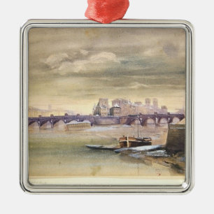 Das Pont-Neuf und Ile de la Cite, 1881 Silbernes Ornament