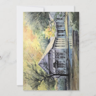 Das Poolhaus in Aquarelle Feiertagskarte