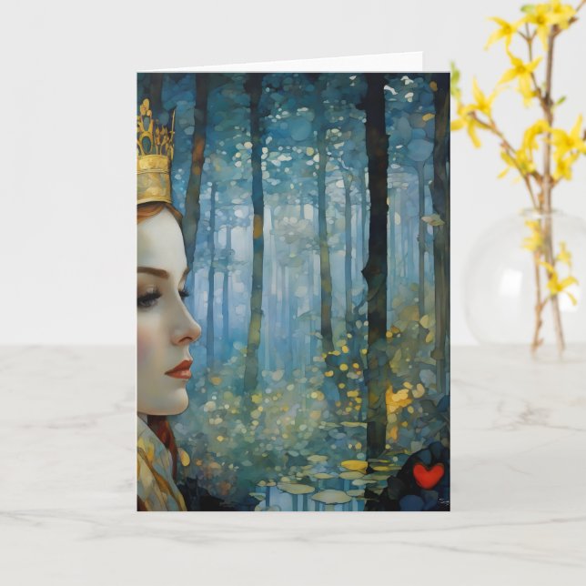 Das Portrait der Königin über das verlorene Herz Karte (Gelbe Blume)