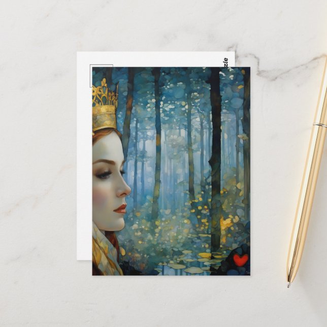 Das Portrait der Königin über das verlorene Herz Postkarte (Vorderseite/Rückseite Beispiel)