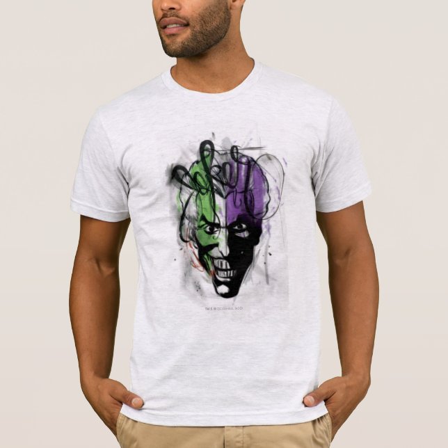 Das Portrait des Joker Neon Airbrush T-Shirt (Vorderseite)
