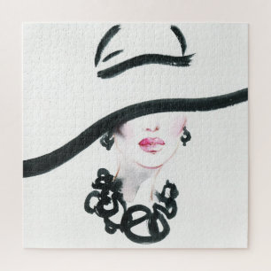 Das Portrait einer Frau in Aquarellfarben, abstrak Puzzle