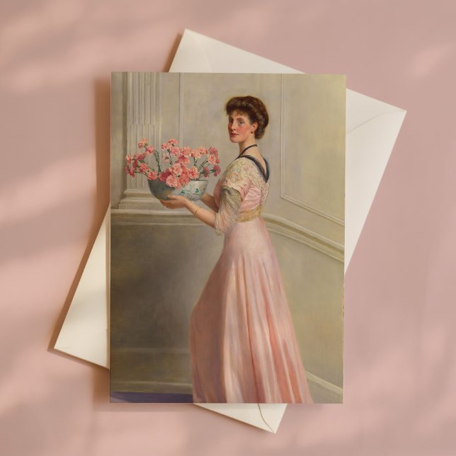 Das Portrait einer Frau in Rosa | John Collier (Von Creator hochgeladen)