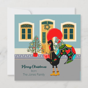 Das portugiesische Rooster mit einem Weihnachtsges