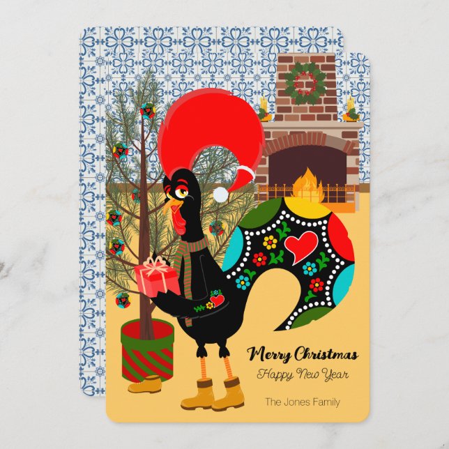 Das portugiesische Rooster und die Freude am Gesch Karte (Vorne/Hinten)