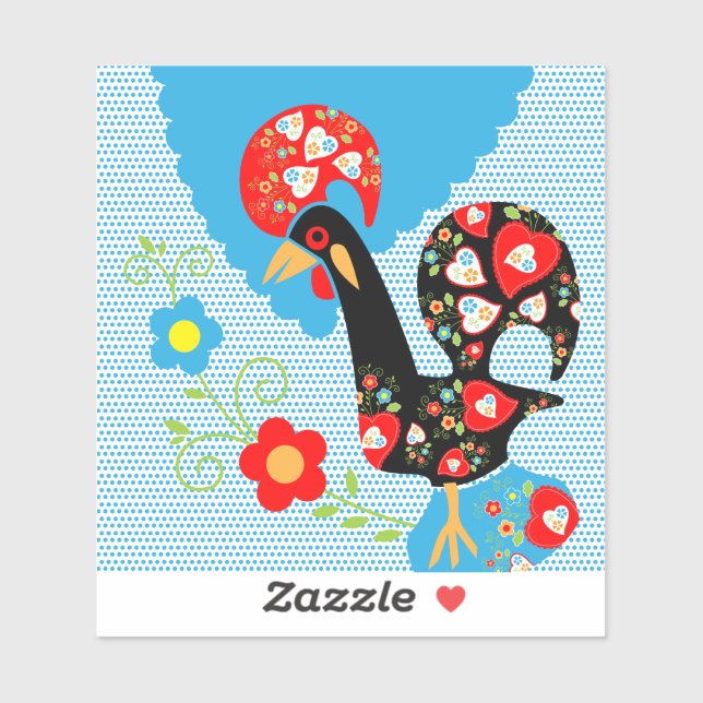 Das portugiesische Rooster von Barcelos Aufkleber (Blatt)