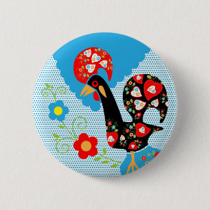 Das portugiesische Rooster von Barcelos Button