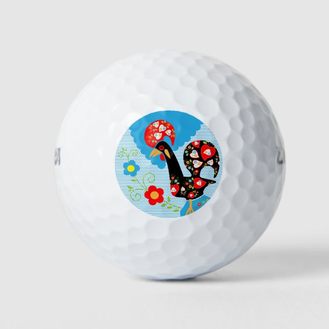 Das portugiesische Rooster von Barcelos Golfball (Vorderseite)