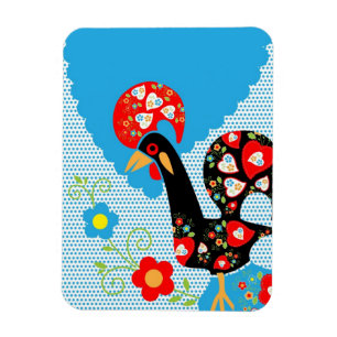 Das portugiesische Rooster von Barcelos Magnet