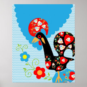 Das portugiesische Rooster von Barcelos Poster