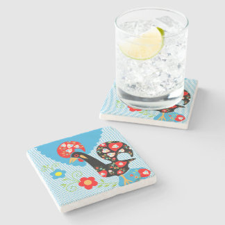 Das portugiesische Rooster von Barcelos Steinuntersetzer