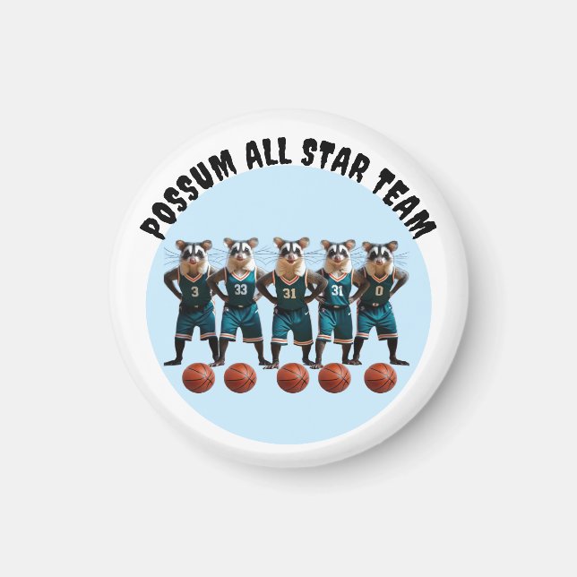 Das Possum All Star Basketball Team Magnet (Vorne)