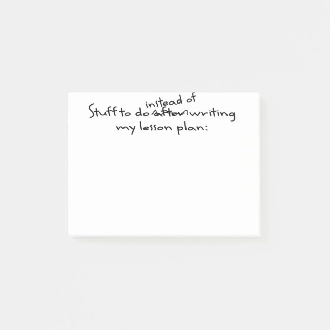 Das Post-it-Zettel des zögernden Lehrers Post-it Klebezettel (Vorderseite)