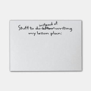 Das Post-it-Zettel des zögernden Lehrers Post-it Klebezettel