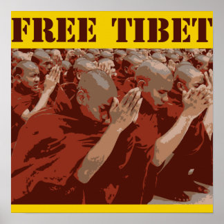 Das Poster der buddhistischen Mönche des Freien Ti