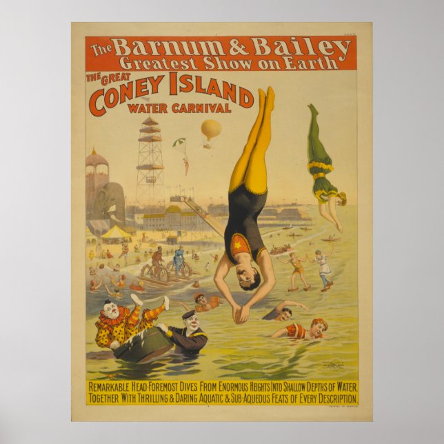 Das Poster der Great Coney Island Water Carnival (Vorne)