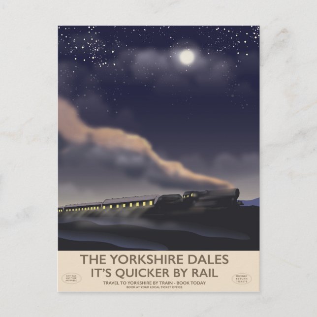 Das Poster der Yorkshire Dales Railway Postkarte (Vorderseite)