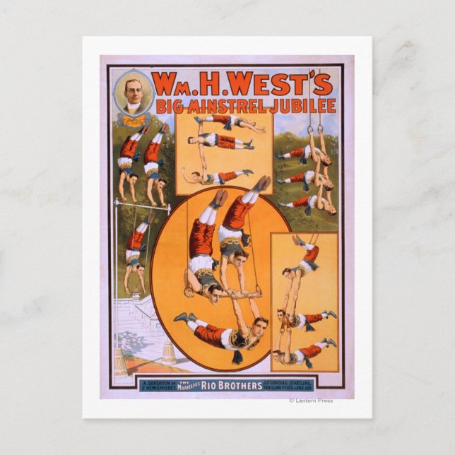 Das Poster des Big Minstrel JubileeGymnasts des We Postkarte (Vorderseite)
