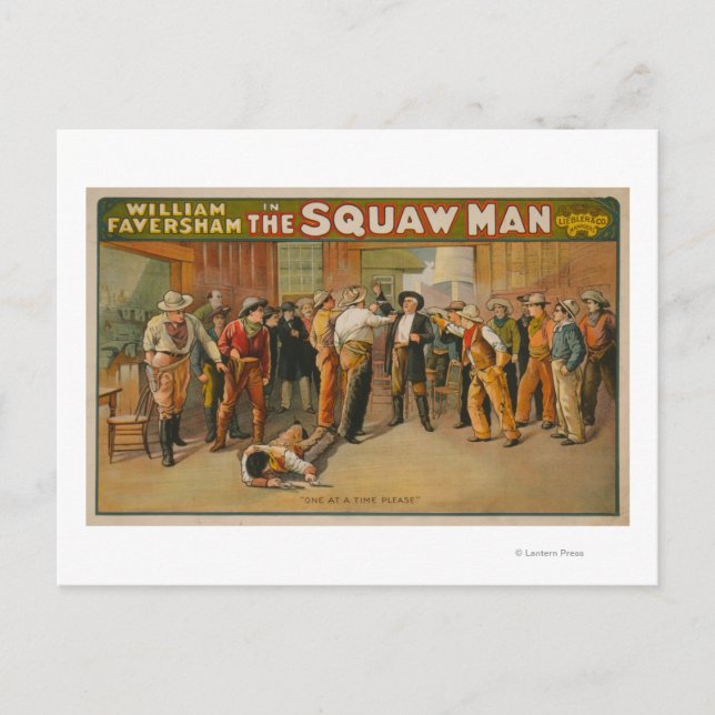Das Poster des Squaw Man Western Theater Postkarte (Vorderseite)