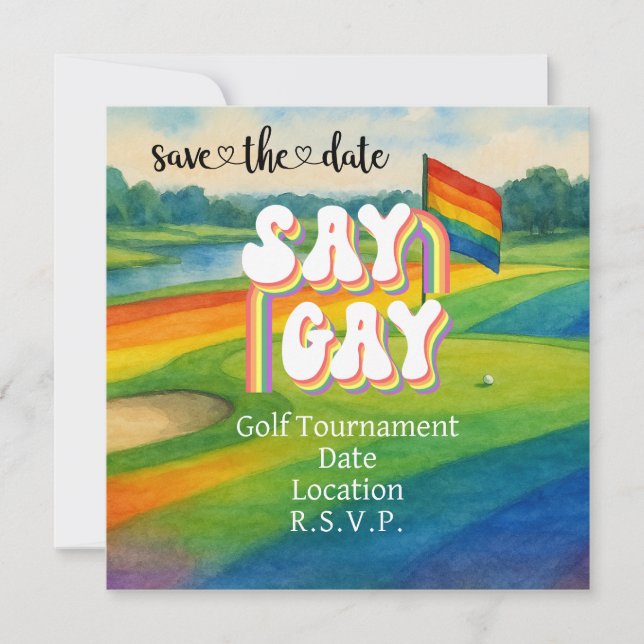 Das Pride Golf Turnier für Golfer Save The Date (Vorderseite)