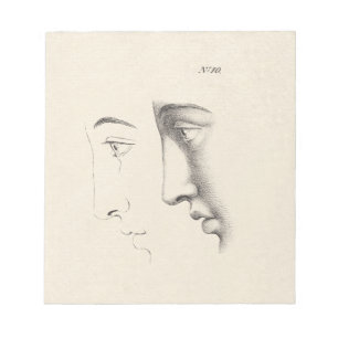 Das Profil eines schönen Mannes Antike französisch Notizblock