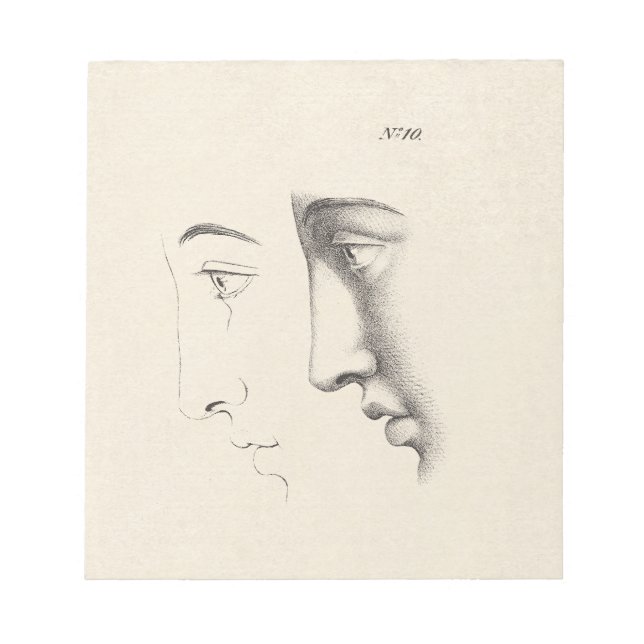 Das Profil eines schönen Mannes Antike französisch Notizblock (Vorderseite)