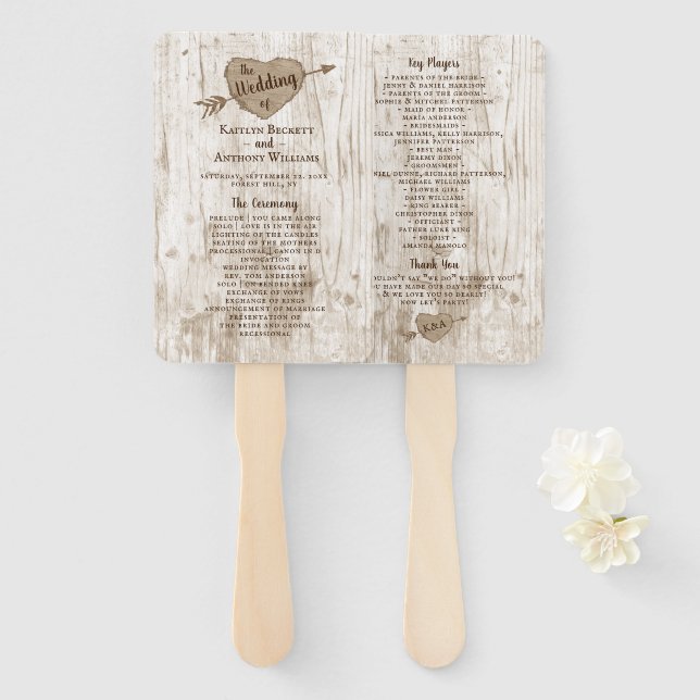 Das Programm für die Hochzeitskundgebung im Herzen Fächer (Vorne und Hinten)