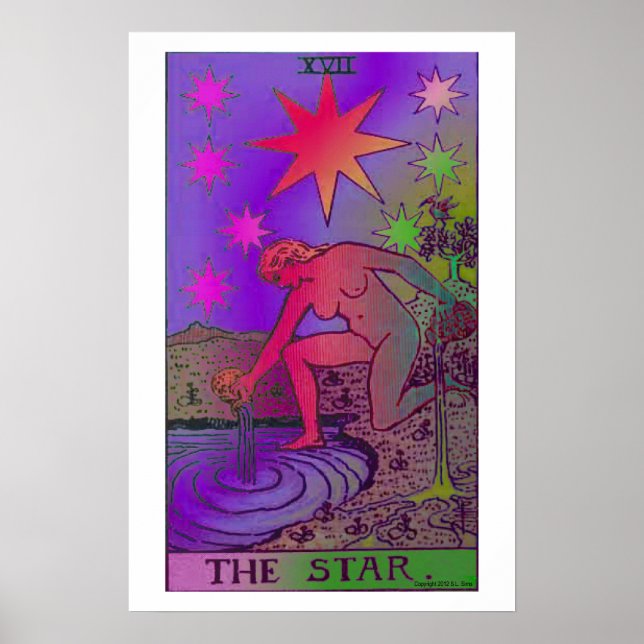 Das Psychedelische Poster der Star Tarot Card (Vorne)