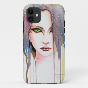 Das psychische Aquarell Moderne Kunst Portrait iPhone 11 Hülle