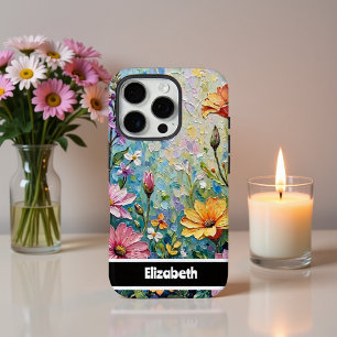 Das pulsierende Impasto Floral Garden Smartphone iPhone 16 Pro Hülle