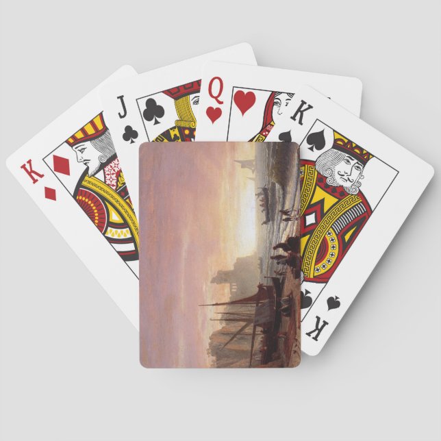 Das Puzzle der Fischereiflotte von Albert Bierstad Spielkarten (Rückseite)