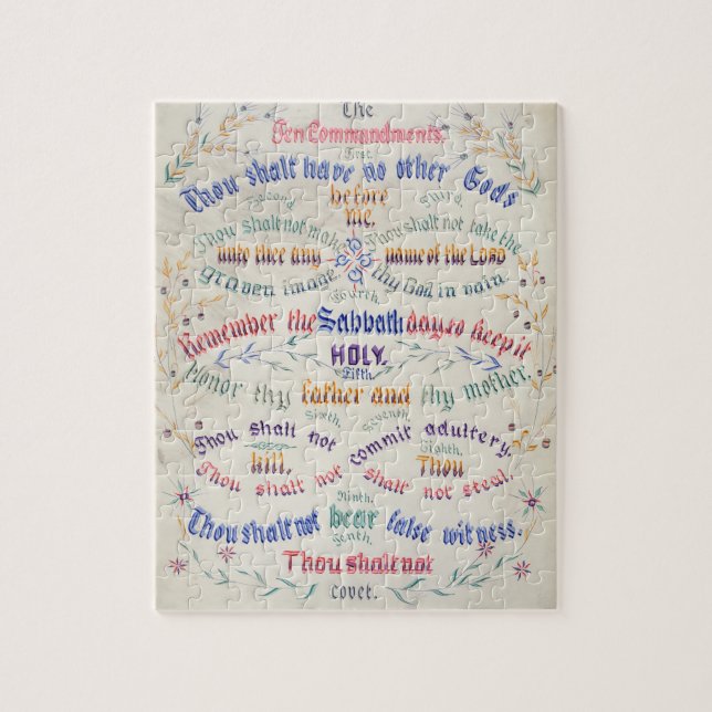 Das Puzzle "Die zehn Gebote" (Vertikal)