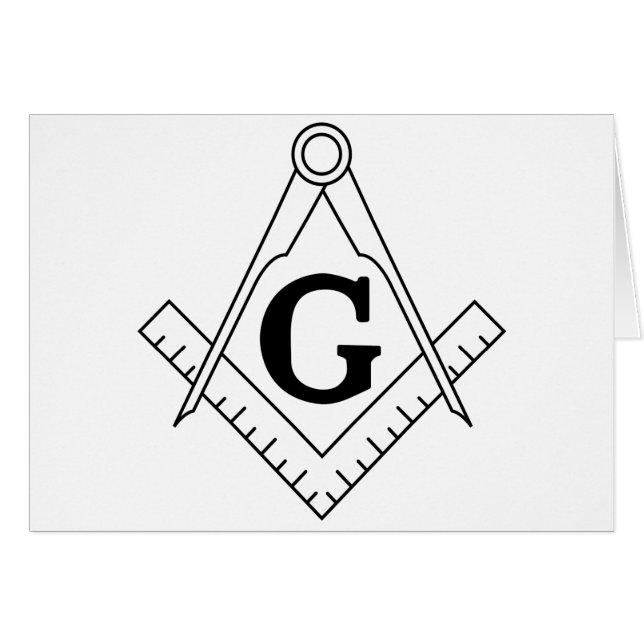 Das Quadrat und das Kompass-Freimaurerei-Symbol (Vorderseite (Horizontal))