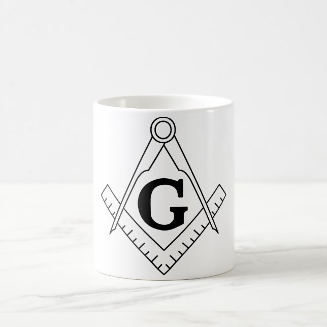 Das Quadrat und das Kompass-Freimaurerei-Symbol Kaffeetasse (Mittel)
