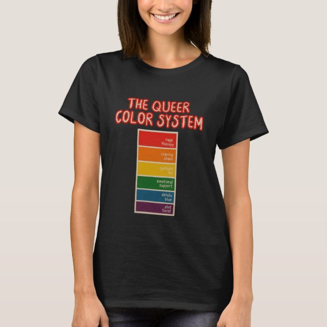 Das Queere Farbpaint Swatch Pride Humor Design T-Shirt (Vorderseite)